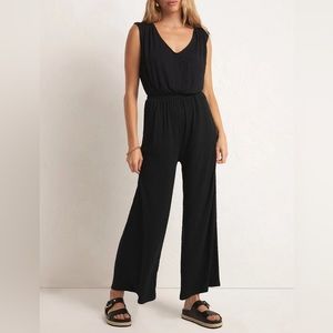 NWT Z Supply Lunch Date Pucker Jumpsuit XS Black